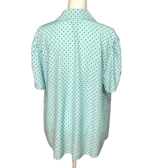 Dressbarn Polka Dot Twofer Tank Blouse Cute Sleeve Details Like New Size 18/20 - Picture 7 of 11